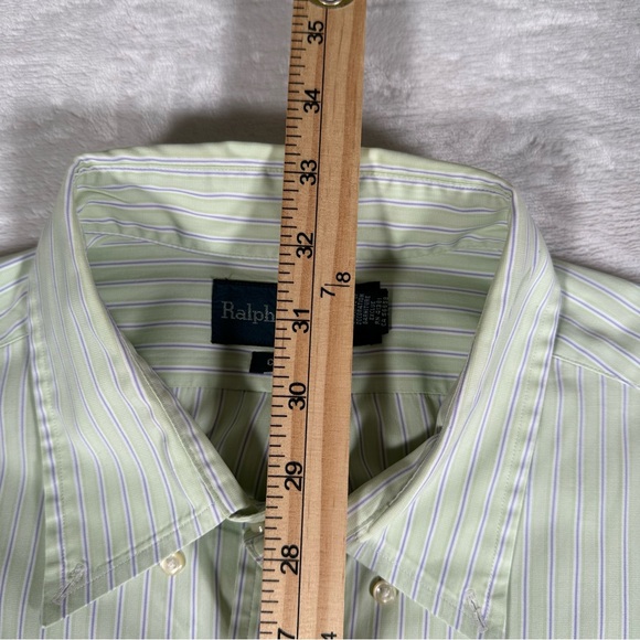 Ralph Lauren Shirt Men Size 17 32 33 Classic Fit Long Sleeve Striped Embroidered - Picture 7 of 11